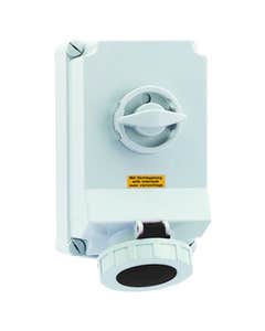 Wall mounting socket outlet switched and interlocked - housing dimensions 260x160