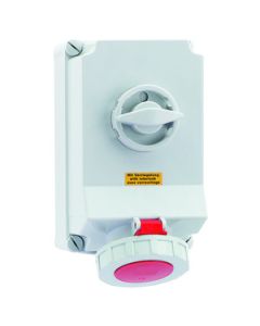 Wall mounting socket outlet switched and interlocked - housing dimensions 260x160