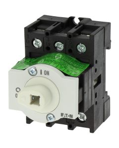 MAIN SWITCH, 3 POLE, 32 A, EMERGENCY-STOP FUNCTION, LOCKABLE IN THE 0 (OFF) POSITION, REAR MOUNTING, WITH 400 MM METAL SHAFT. P1-32/M4/SVB