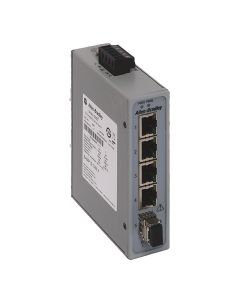 Stratix 2000 Unmanaged switch, 4 copper 10/100 ports, 1  Multimode 100 meg fiber port
