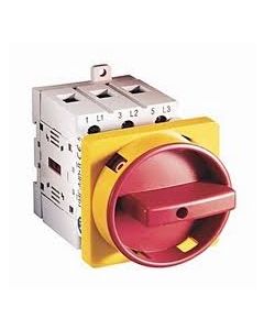 Isolator. Front mounted. 40A. 18.5kW. 3 pole. Supplied with Type N red/yellow actuato