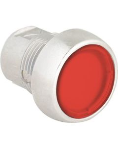 Flush illuminated pushbutton. Red lens. Chrome bezel. IP66 protection