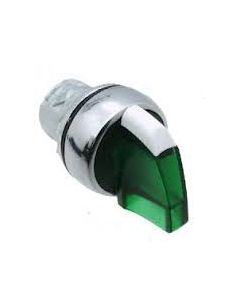 800F 3 Position Illuminated Selector Switch - Metal, Spring Return from Both, Green, Standard Orientation, , Standard Pack (Qty. 1)