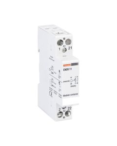 Modular contactor, one or two-pole, 20A AC1, 24VAC/DC (1NO+1NC)