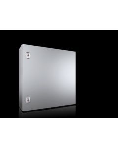 AX Compact enclosure, WHD: 600x600x210 mm, stainless steel 1.4404, with mounting plate, single-door, with one cam lock