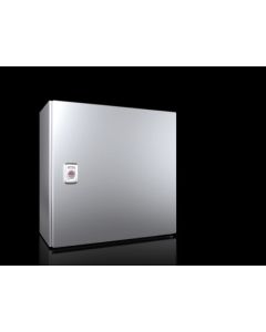 AX Compact enclosure, WHD: 380x380x210 mm, stainless steel 1.4301, with mounting plate, single-door, with one cam lock