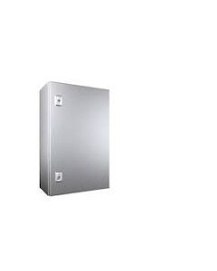 AX Compact enclosure, WHD: 380x600x210 mm, stainless steel 1.4301, with mounting plate, single-door, with two cam locks