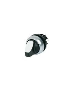 M22-WRLK3-W - Illuminated selector switch actuator, RMQ-Titan, With thumb-grip, maintained, 3 positions, White, Bezel: titanium