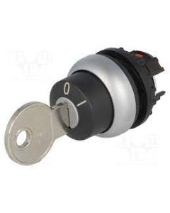 Key-operated actuator, RMQ-Titan, Key operated, maintained, Not suitable for master key systems, 2 positions, Key withdrawable in position 0, Bezel: titanium