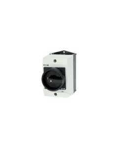 T0-3-15683/I1/SVB-SW - Main switch, T0, 20 A, surface mounting, 3 contact unit(s), 3 pole, 2 N/O, 1 N/C, STOP function, With black rotary handle and locking ring, Lockable in the 0 (Off) position