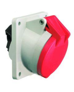 Panel mounting socket angled 16A 4p 400V 6h IP44 screw terminals