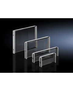 Acrylic glazed cover For the protection of display and control components in standard 482.6 mm (19") or metric sizes.