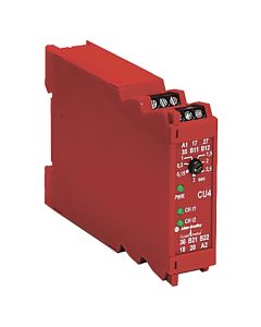 Monitoring Safety Relays w/ Delayed Outputs - CU4, 2 N.O. Delayed Safety Outputs, 1.5 to 30 seconds Delayed Timing, 24V AC/DC