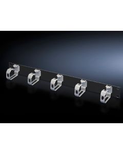 Cable management panel with plastic rings