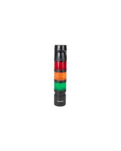 Bulletin 856TC Configured Stack Lights, 10 cm Aluminum Pole BaseBlack Housing color, 24V AC/DC, Level 1 - Steady LED ModuleGreen, Level 2 - Steady LED ModuleAmber, Level 3 - Steady LED ModuleRed, Level 4 - Transducer Sounder-TopNone-Sound Only, No Level 5