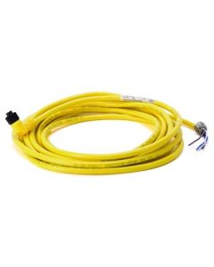 DC Micro (M12), Female, R-Ang, 4-Pin, PVC Cable, Yellow, Braided Shield, IEC Color Coded, No Connector, 20 meter (65.6 feet), 22AWG