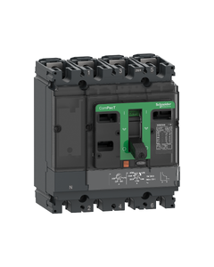 Circuit breaker ComPacT NSX100B, 25kA at 415VAC, TMD trip unit 40A, 50 degrees C, 4 poles 3D