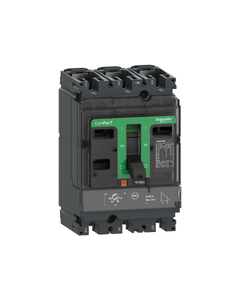Circuit breaker ComPacT NSX160B, 25kA at 415VAC, TMD trip unit 125A, 50 degrees C, 3 poles 3D