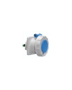 INNOLINQ Panel mounting socket outlet Quick-Connect, straight 16A 3p 230V 6h IP67 screwless terminals flange size: 75 x 75 mm