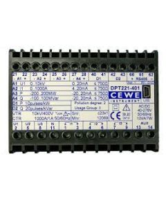 Multi function transducer, Quad mA/V output, three phase, Class 0.2, Aux supply 80-276V  Outputs: voltage, current, active power and reactive power..  DPT643-12F