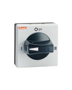 Door-coupling handle, padlockable. Black, rotating, for GAX50... Mechanical interlock mechanism (I-O-II). 5mm/0.2”. IEC IP65/UL type 4X