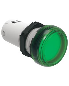 LED integrated monoblock pilot light, steady light Ø22mm Platinum series chromed plastic, green, 24VAC/DC