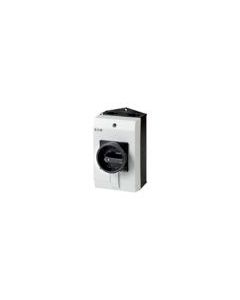 Main switch, 3 pole, 25 A, Emergency stop function, Lockable in the 0 (Off) position, surface mounting, hard knockout version
