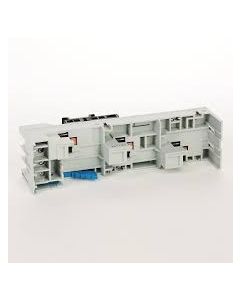 Busbar Mounting Module with terminals. 63A. 200 x 54mm. Terminals up to 16mm. For use with 5/10mm thick busbar