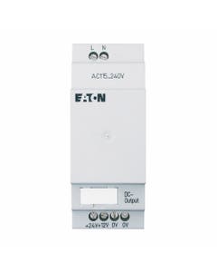 Switched-mode power supply unit, 100-240VAC/24VDC/12VDC, 0.35A/0.02A, 1-phase, controlled.  EASY200-POW